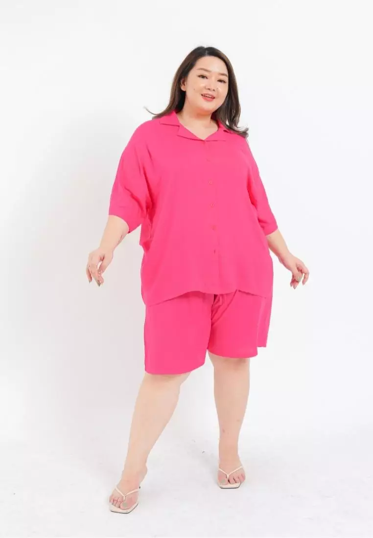 Plus Size Set Sans Lucia Fuschia Pink