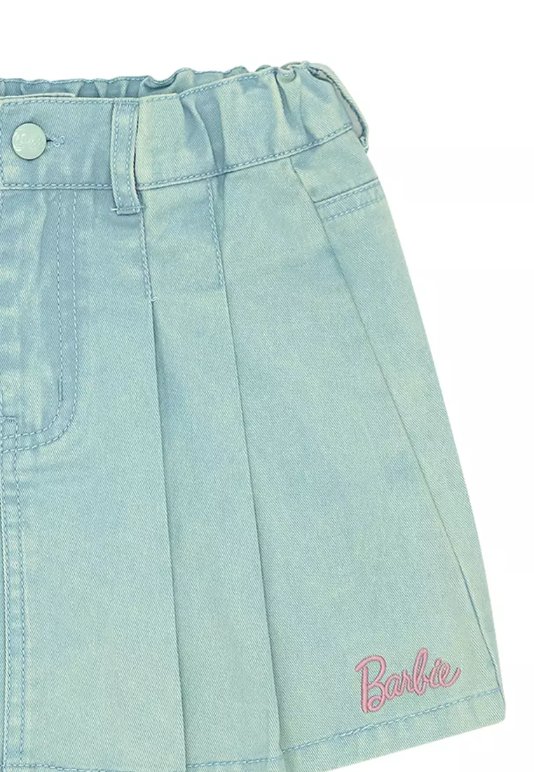 Girls Licensed Twill Skirt with Pleats Light Blue