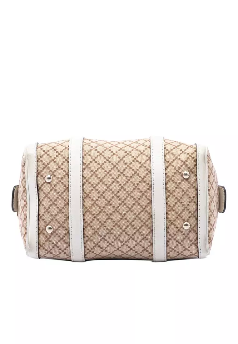 Pre-Loved Gucci Small Diamante Canvas Joy Boston Bag