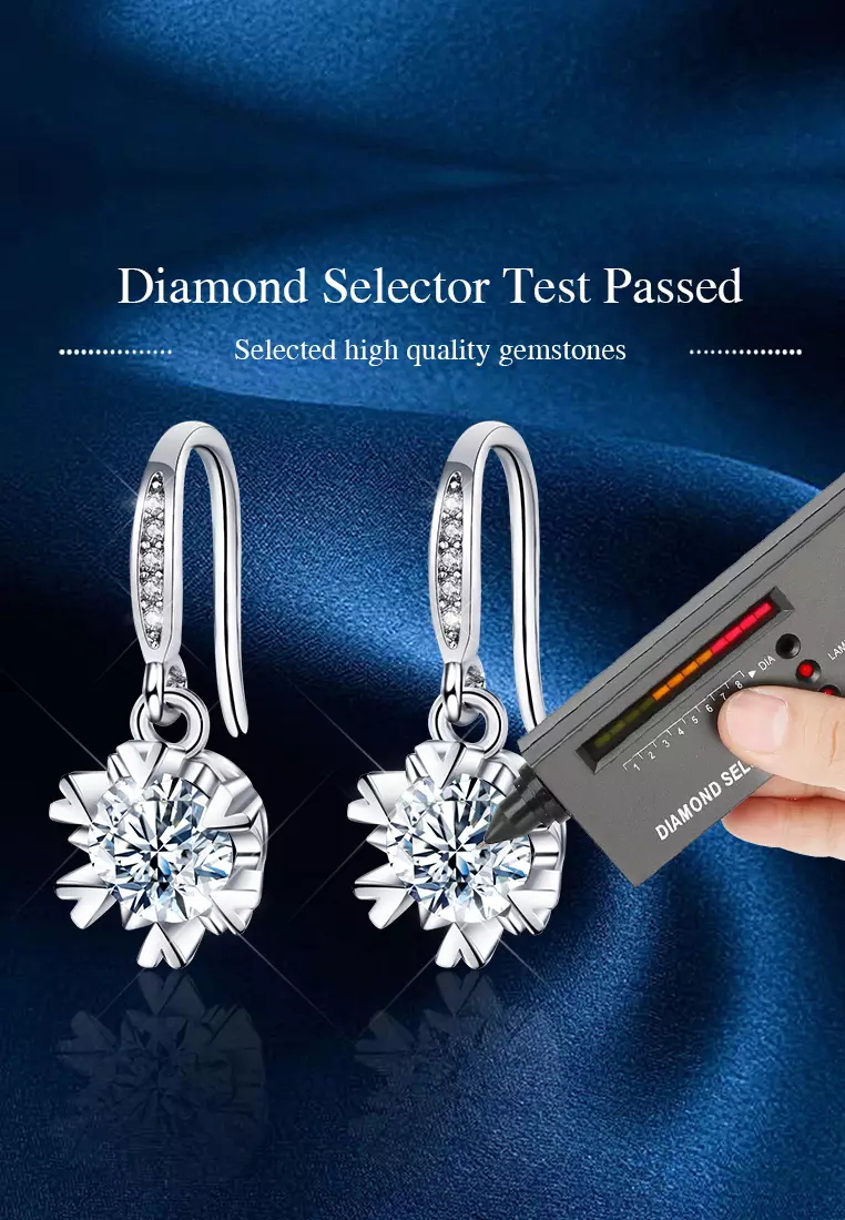 Anting Anting Wanita Berlian Snowflake Style Original Fashion Antingan
