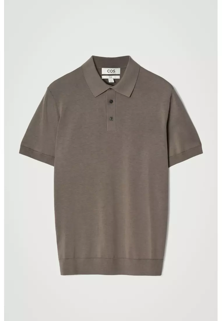 SLIM KNITTED SILK POLO SHIRT