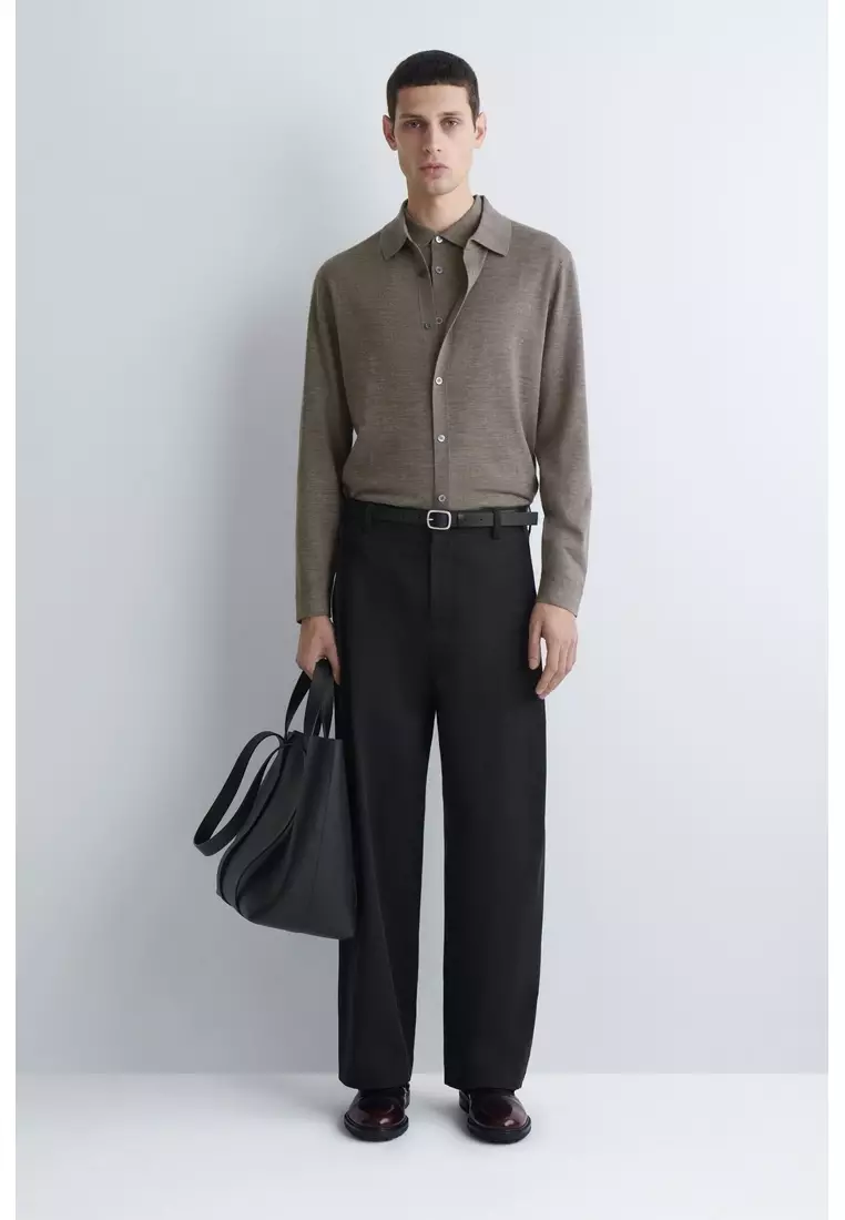 KNITTED MERINO WOOL SHIRT