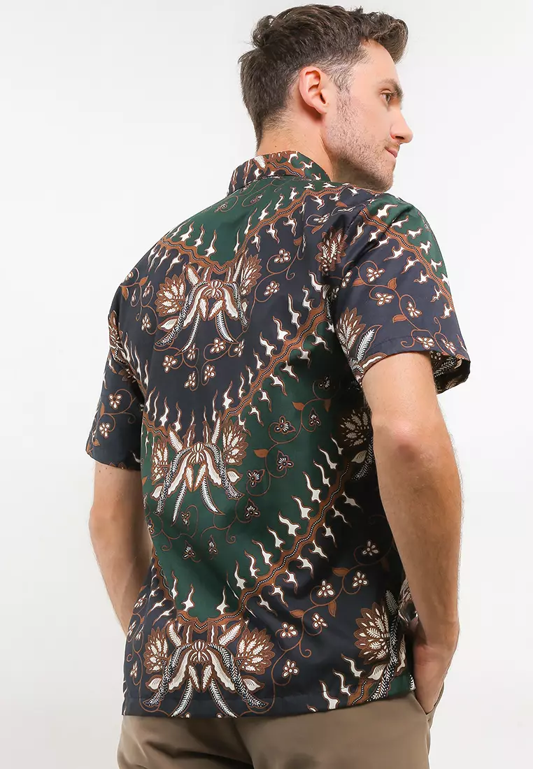 Abhicandra Kemeja Batik Exclusive Premium Pria Casual Modern Lengan Pendek