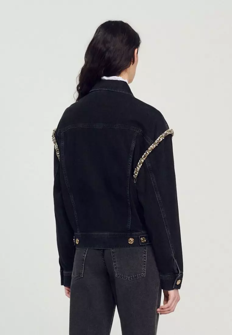 Sandro black top denim jacket