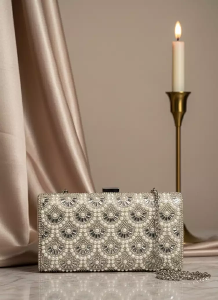 Vedlyn Keira Tas Pesta Wanita Clutch Pearl Stylish – Gold