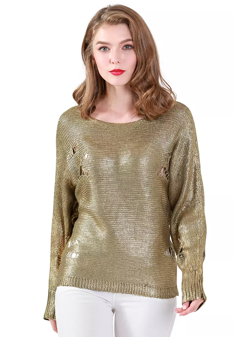 Gold shimmer sale sweater