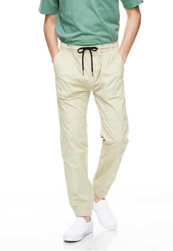 Buy Life8 Casual Elastic Comfortable Jogger Pants 02495 Khaki