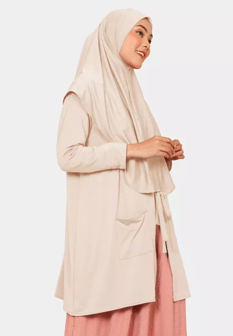 Zelena - Lyora Hijab Outer | Cardigan Bergo Kerudung Wanita - Blush Beige