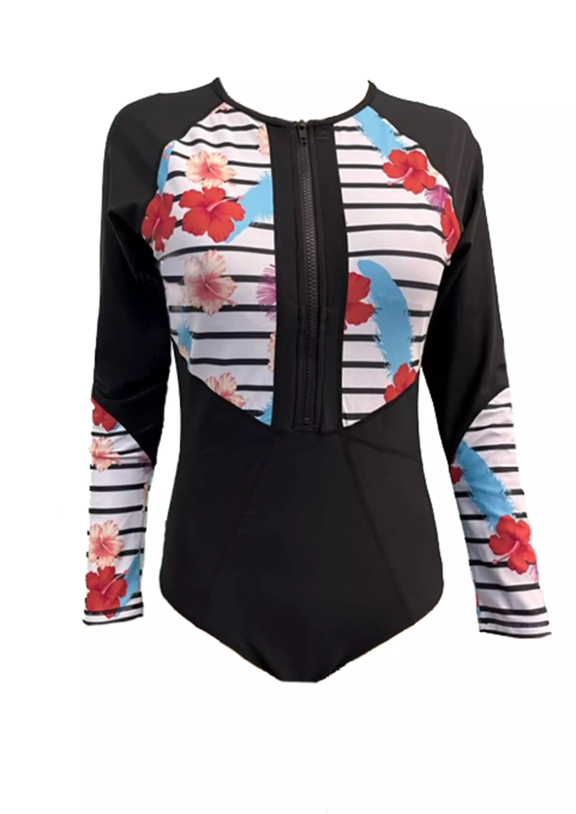 Buy TeePeeTo UV50 Hibiscus and Feathers Adults Long Sleeve Front