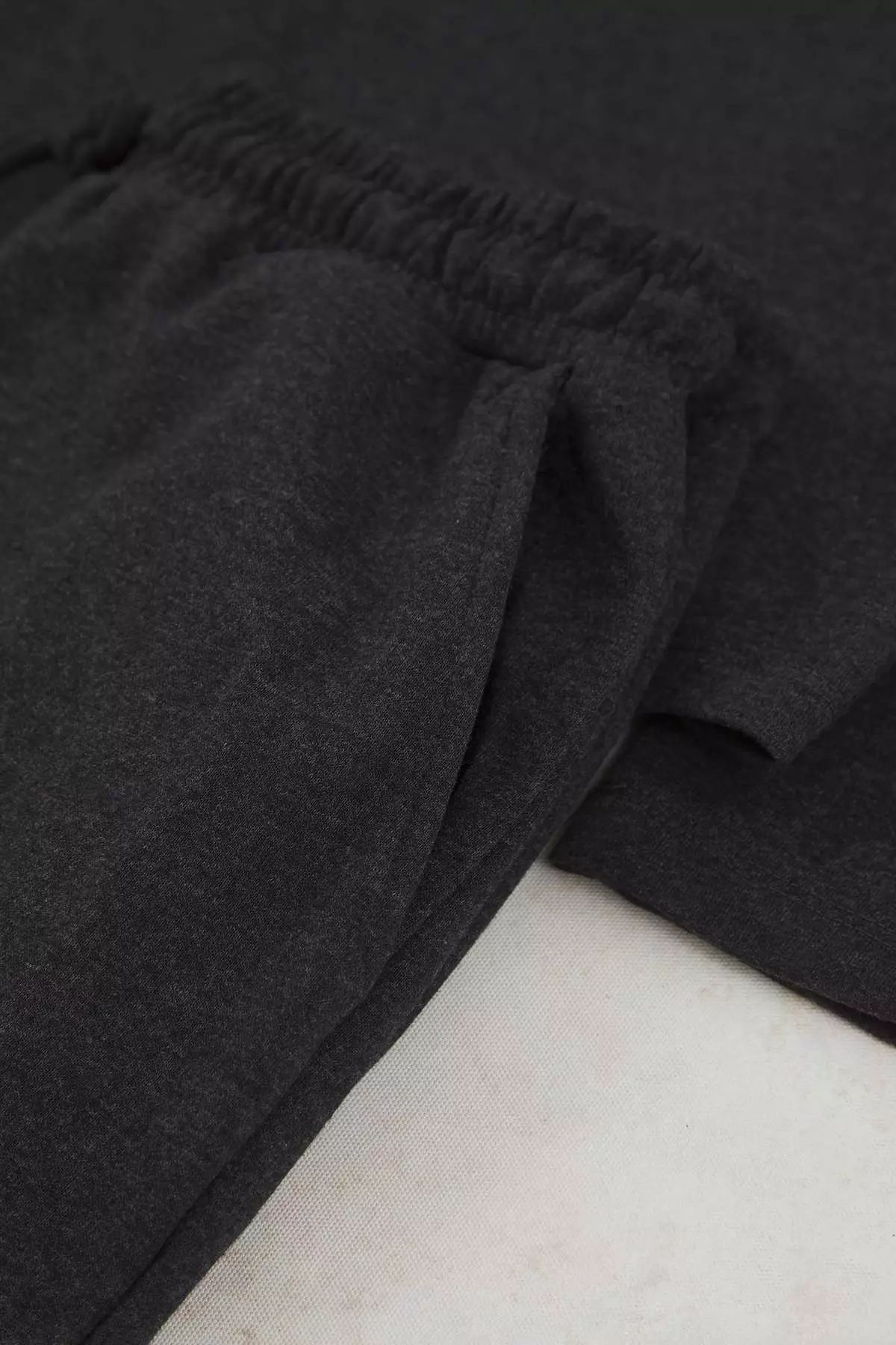 Anthracite Melange Regular Fit Color Block Knitted Pajama Set Tmnaw26Pt00001