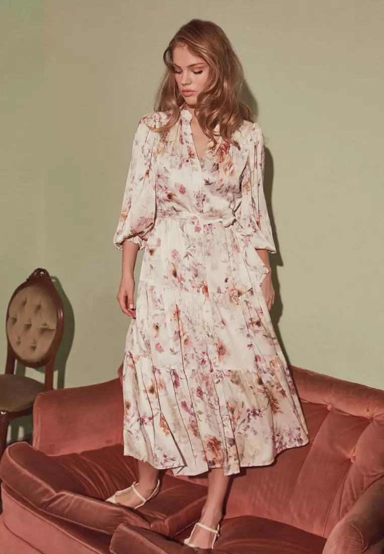 Buy FORCAST Rosy Floral Tiered Dress 2025 Online ZALORA Philippines