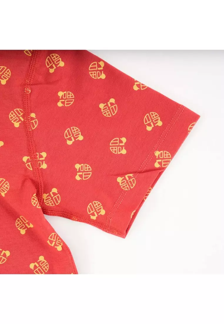 Blessing and Joy Family Set with Lucky Fu Characters Baby Boy Cheongsam Romper 0831