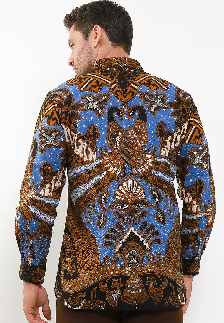 Batik Sablon Malam Mangkutresno Kemeja Batik Pria Premium Slimfit Modern Lengan Panjang