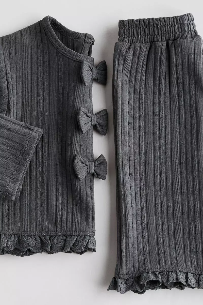 2-piece knitted bow-detail set