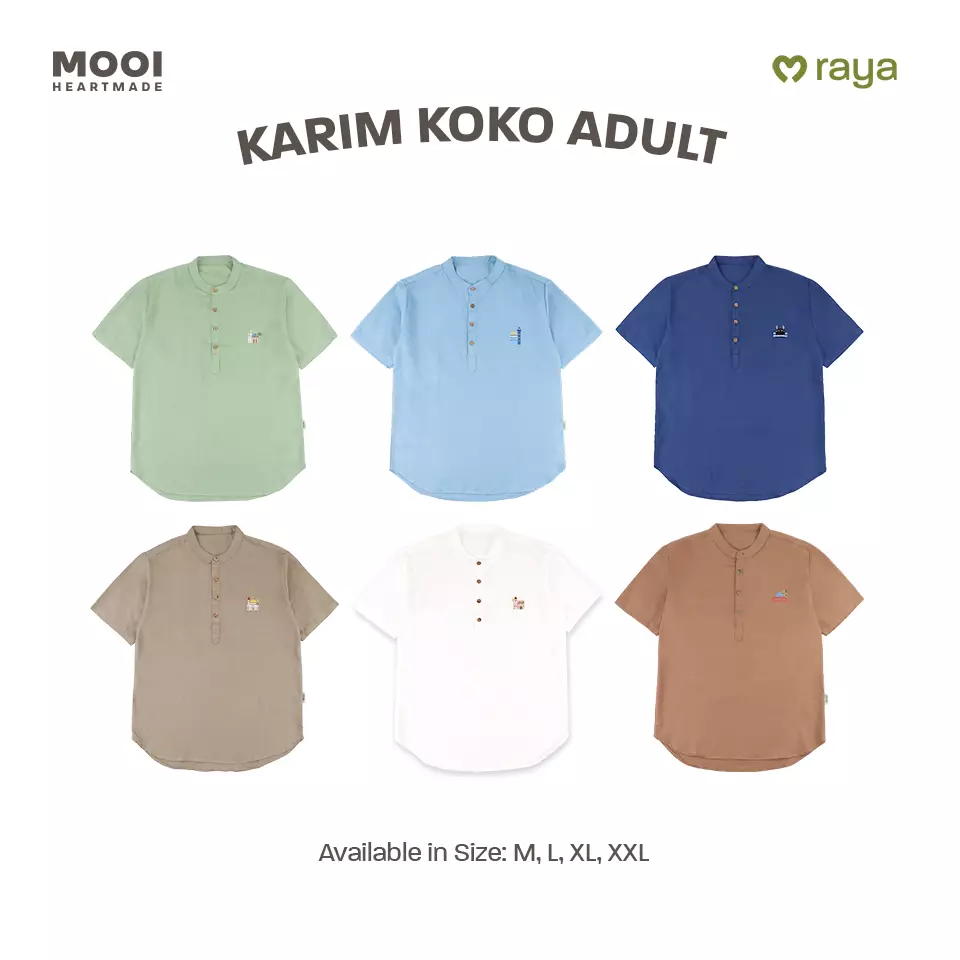 Mooi Atasan Pria Kemeja Pria Raya Collection Karim Koko - Dusty Blue