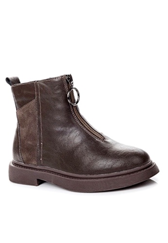 Twenty Eight Shoes brown Nubuck and Top Layer Cowhide Mid Boots VB1555 4F351SH9E89B13GS_1