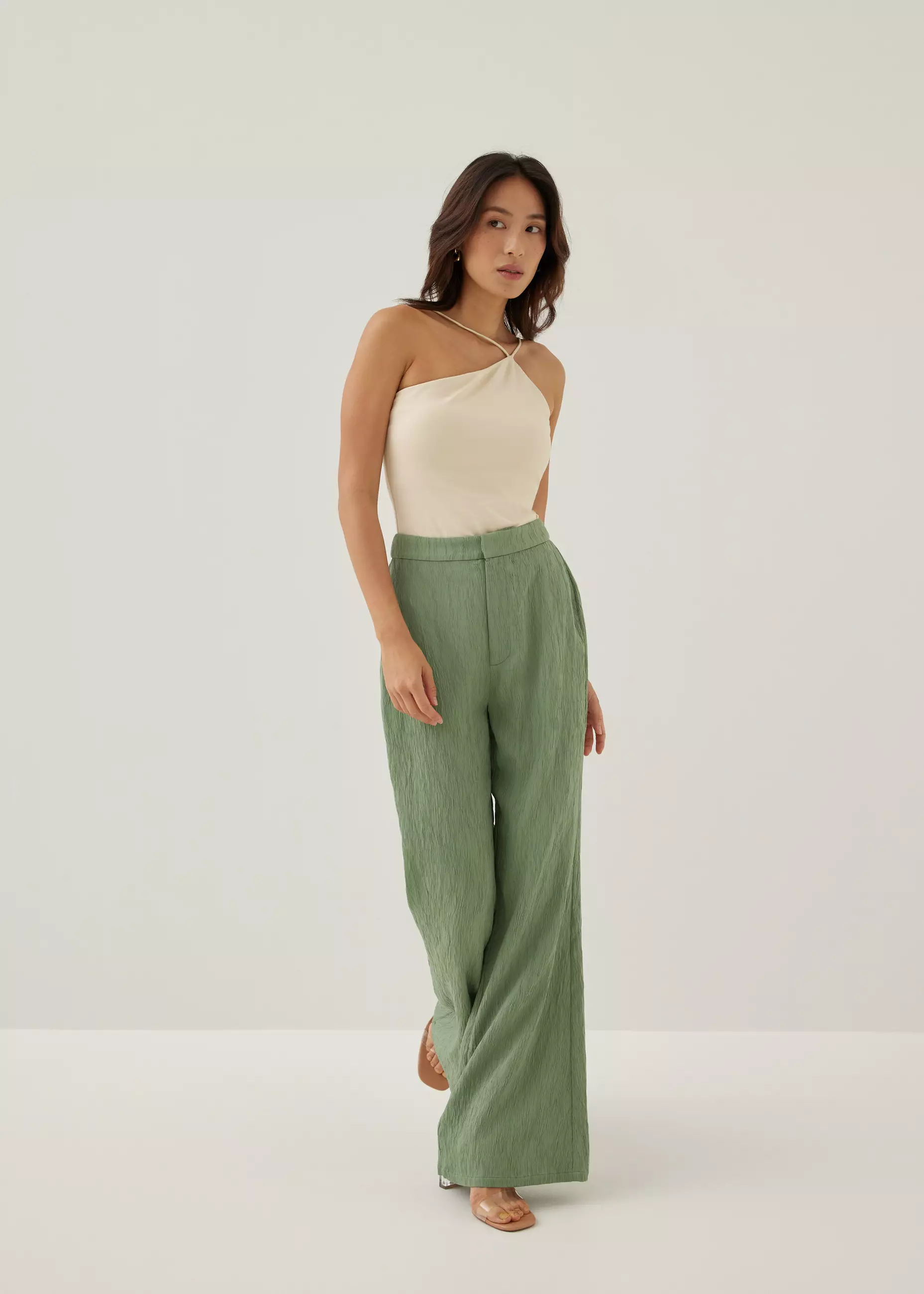 Celana Wanita - Emory Textured Flare Pants