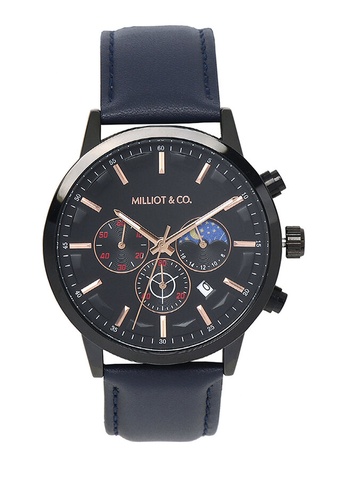 Milliot & Co. black Anton Black Stainless Steel Strap Watch B24A7ACEBAEC34GS_1