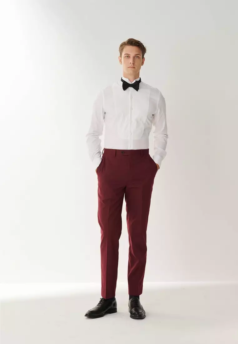 #米蘭系列 白色拼接禮服款修身版襯衫