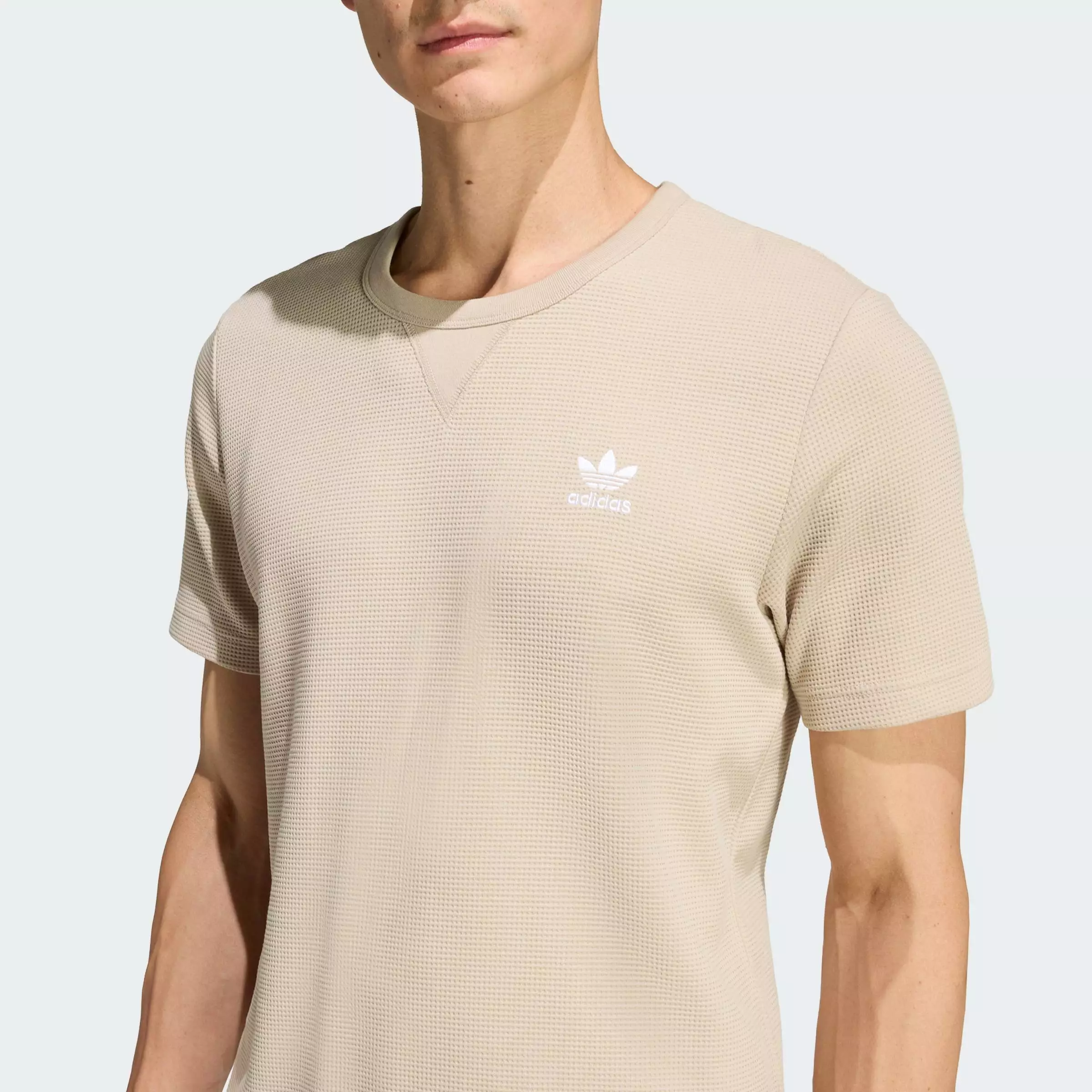 Lifestyle Trefoil Essentials Waffle Tee Men Beige KE1180