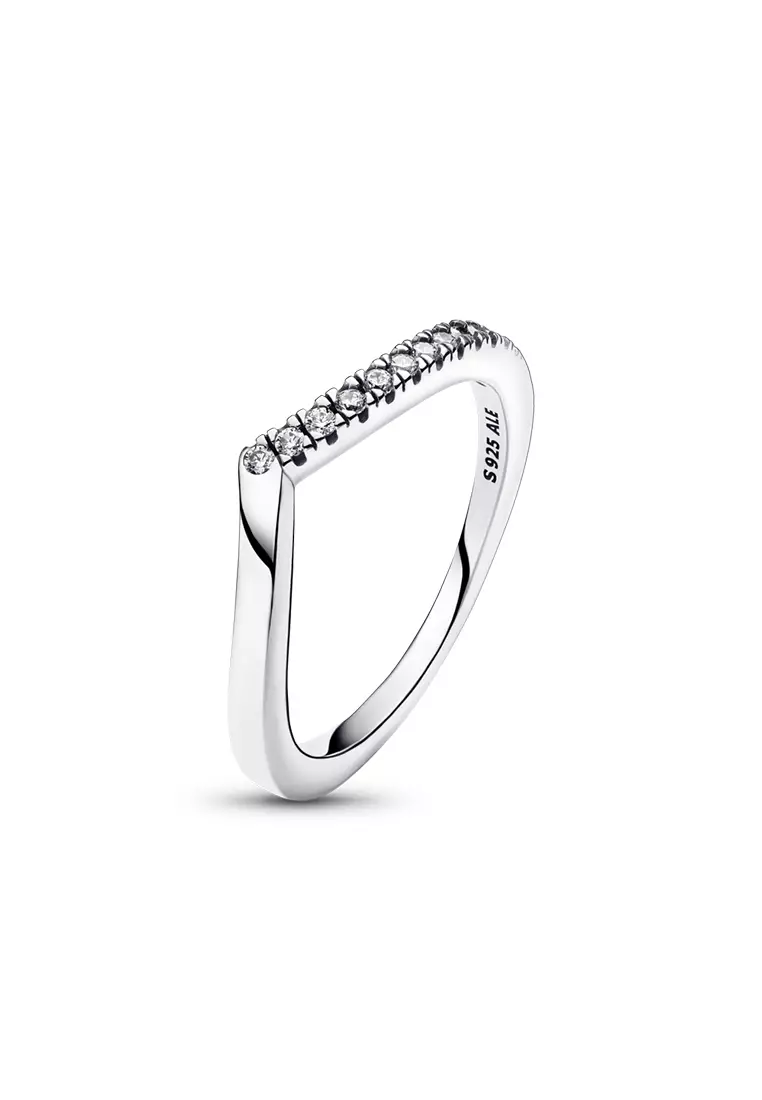 Wishbone silver ring pandora top