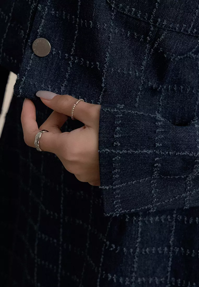 Tweed Square Neck Top