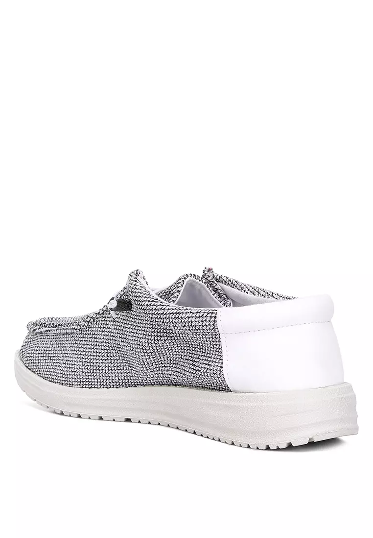 Drawstring Men's Flatform Heel Shoes in Grey