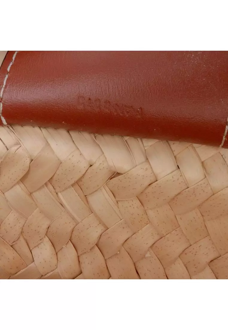 二手 Celine Nano 拉菲草皮革 Triumph 經典手提籃