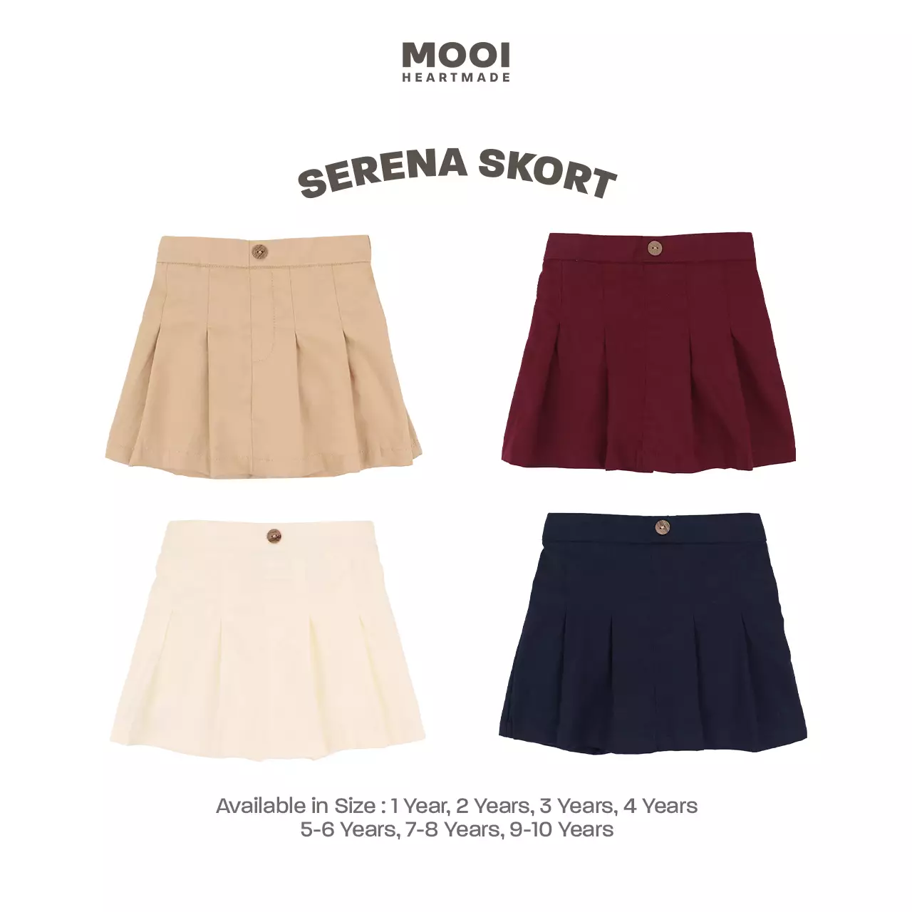 Mooi Rok Anak Perempuan Serena Skort Pants - Ruby
