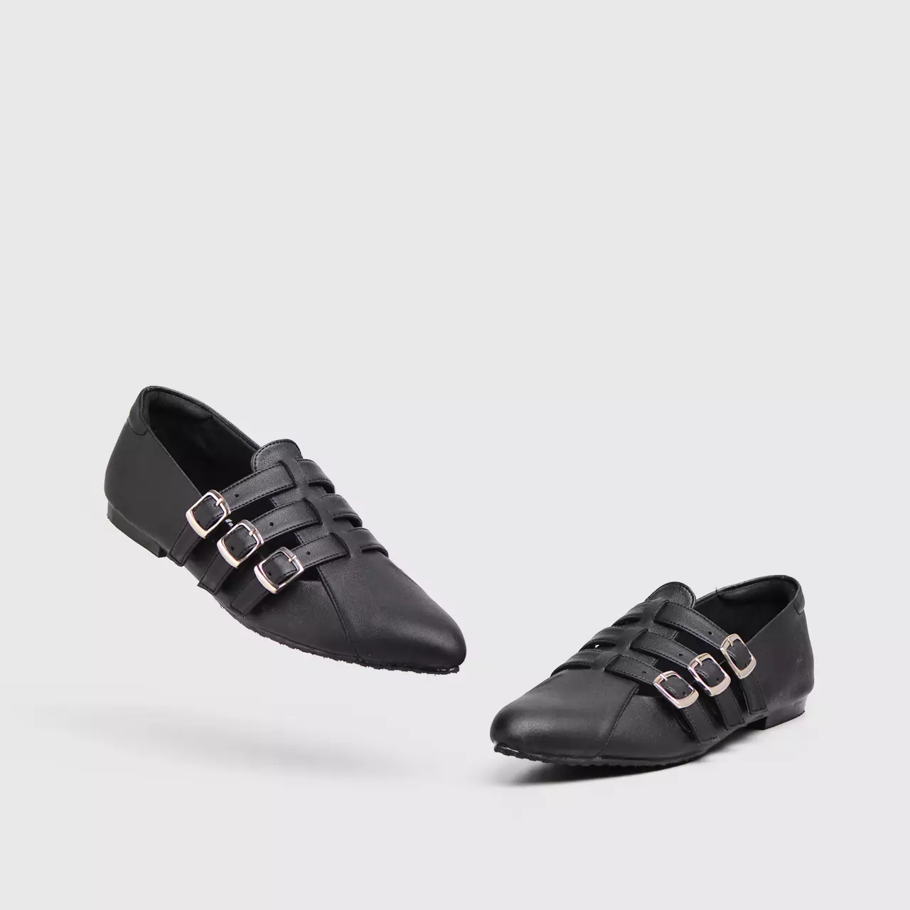 Adorable Projects - Strapia Pointy Flat Black - Sepatu Wanita