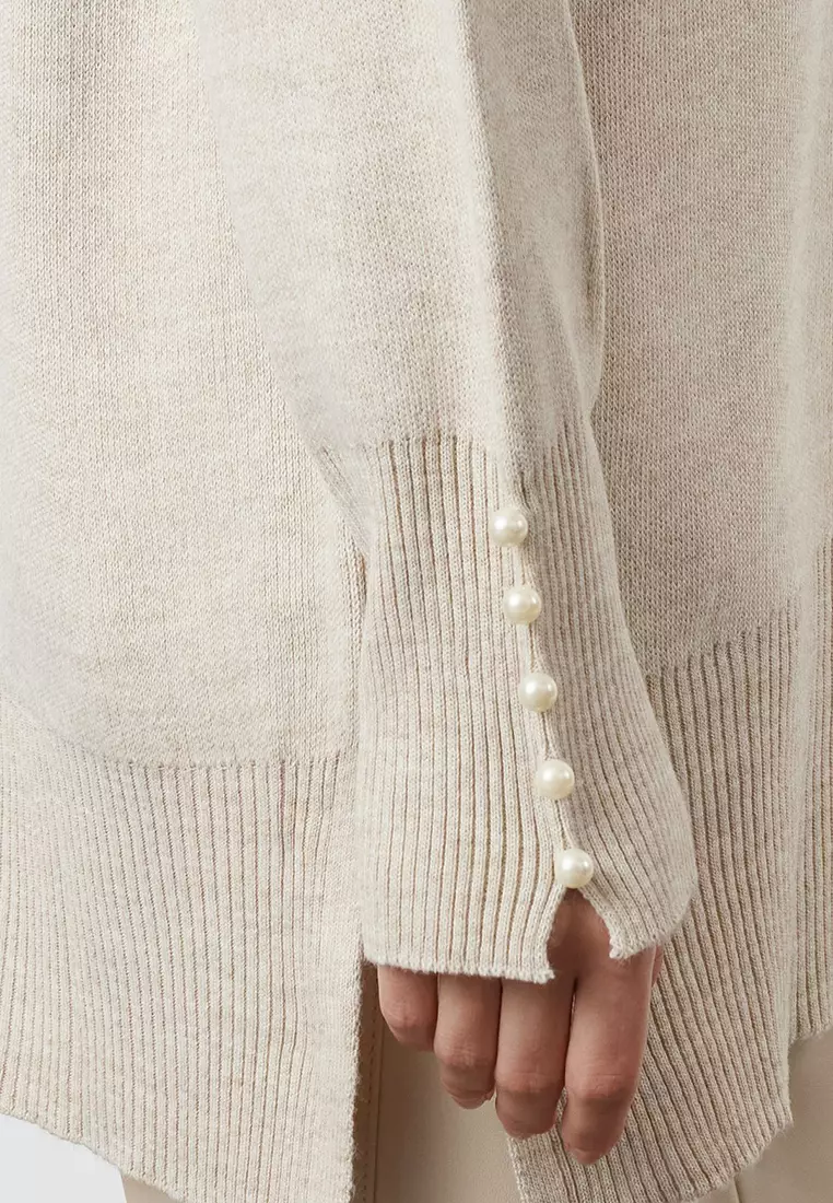 Stone Pearl Detailed Knitwear Sweater Tctaw25Ak00007