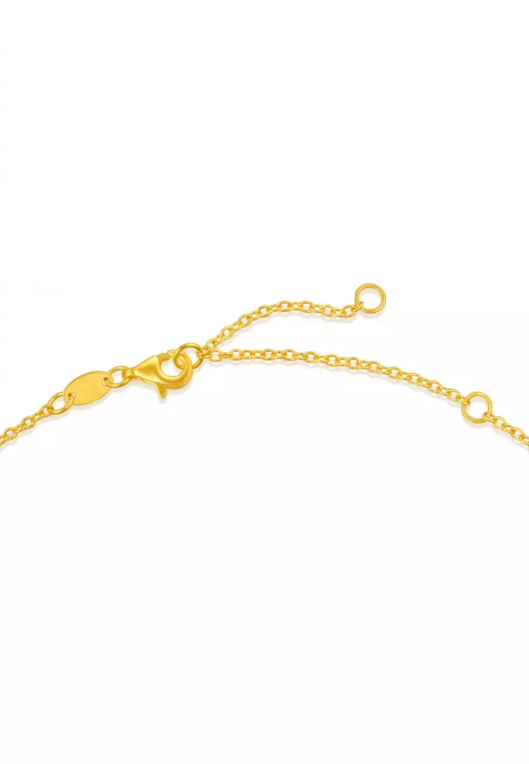 999 24K Solid Gold & Lapis Lazuli Necklace for Women 95613N