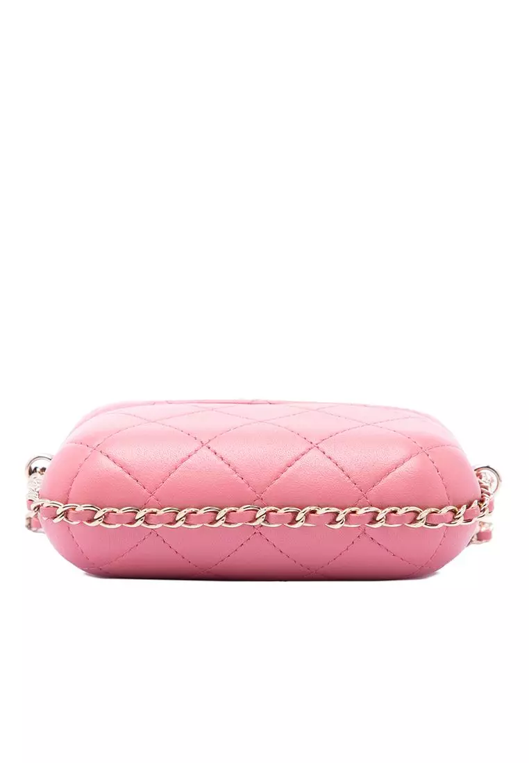 Pre-Loved Chanel Mini Quilted Lambskin Chain Around Vanity Case