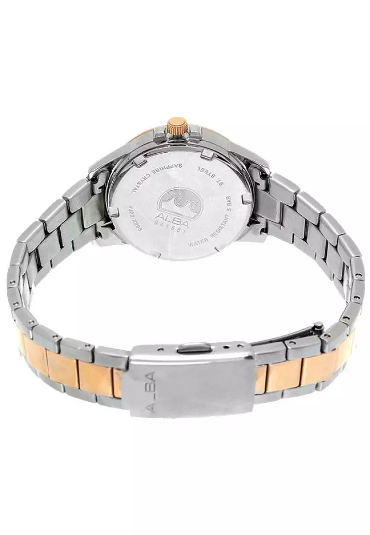 Jam Tangan Wanita Alba Original Garansi Resmi AH7S42 AH7S42X1 Strap Stainless Steel Silver Rose Gold