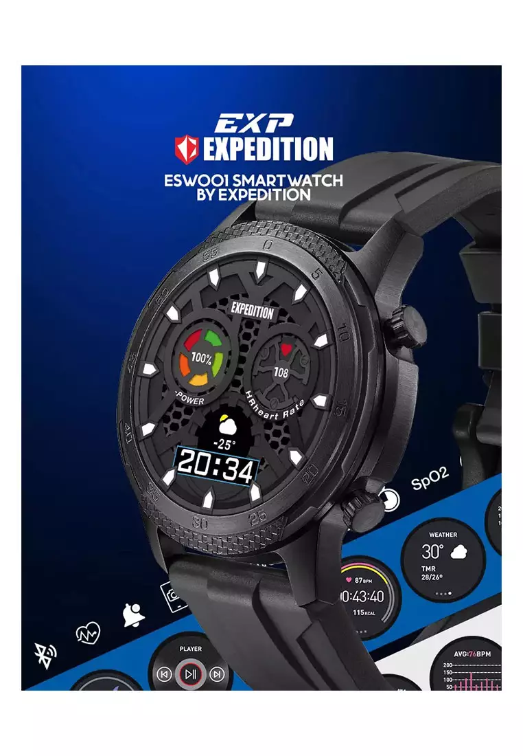 Expedition Jam Tangan Pria - Black - Rubber Strap - 001 MFRIPBA