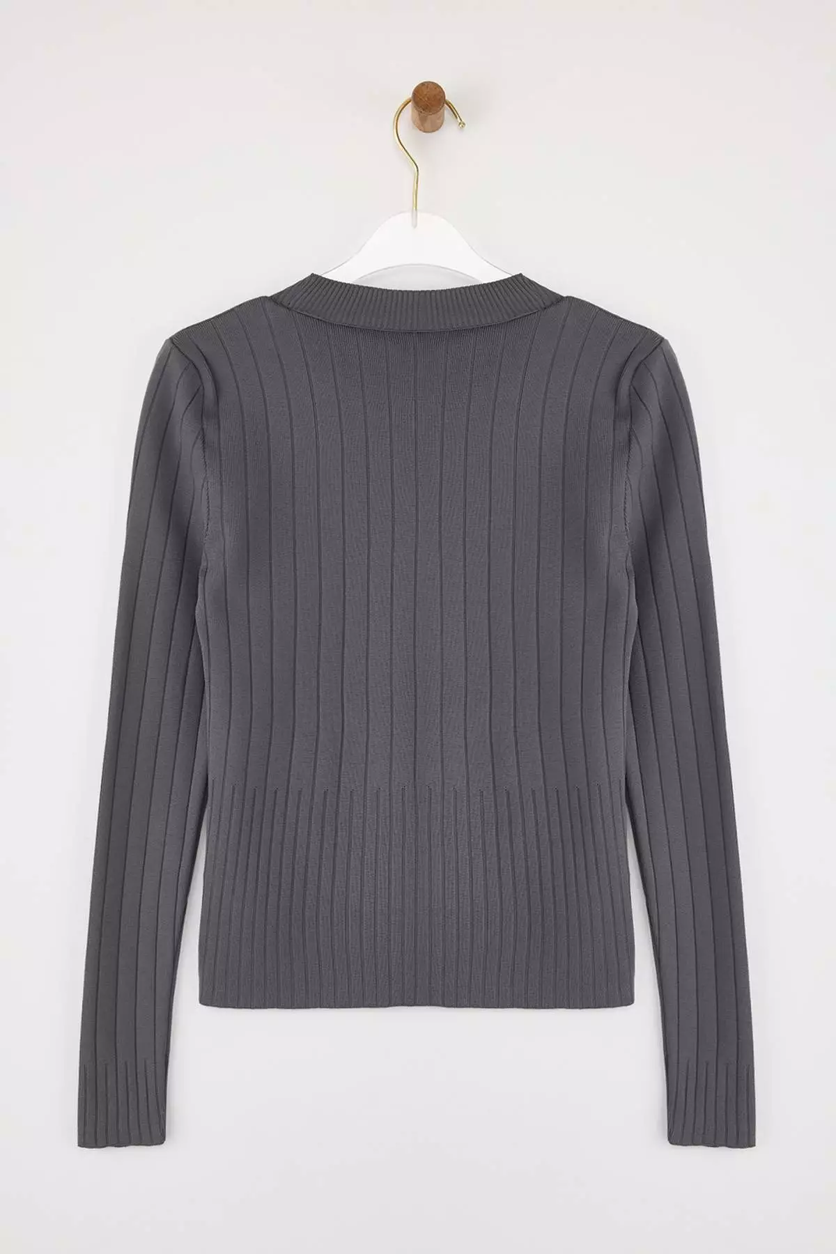 Anthracite Basic Crew Neck Knitwear Sweater