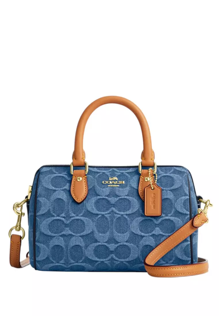Buy Coach Mini Rowan Crossbody Bag In Signature Denim - Indigo