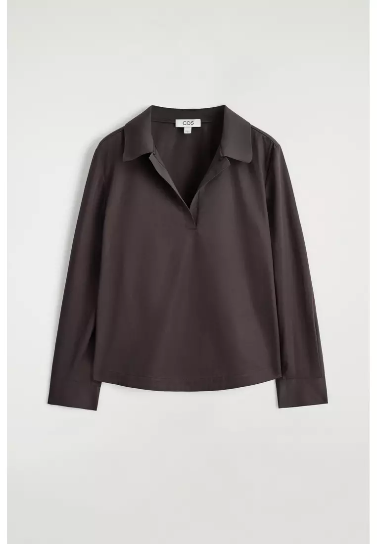 COTTON OPEN-COLLAR SHIRT