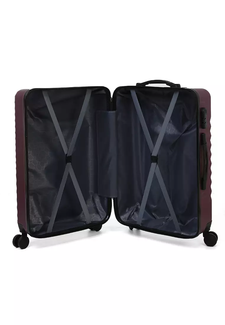 Austin Koper Unisex Size 24 Inch Travel Bag Large Compartment Material Fiber ABS ORIGINAL - Purple