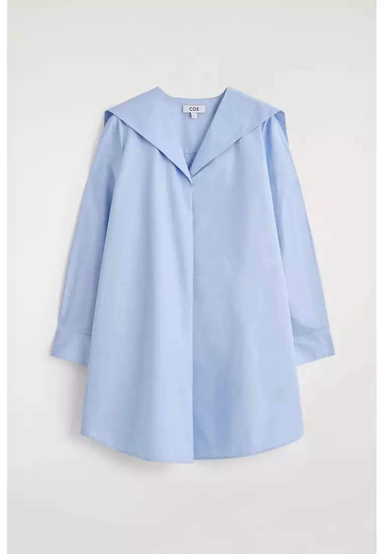 SAILOR-COLLAR COTTON MINI DRESS