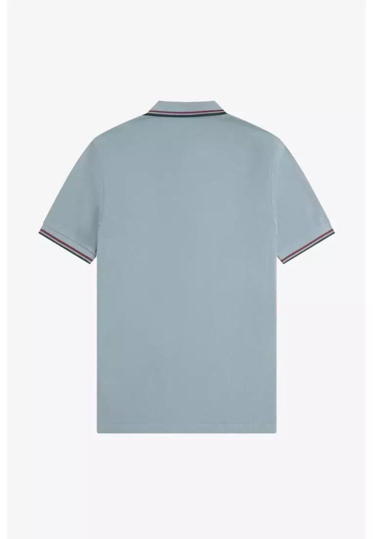 Fred Perry M3600 Twin Tipped Fred Perry Shirt (Stockport Blue / Oxblood / Grassroots)