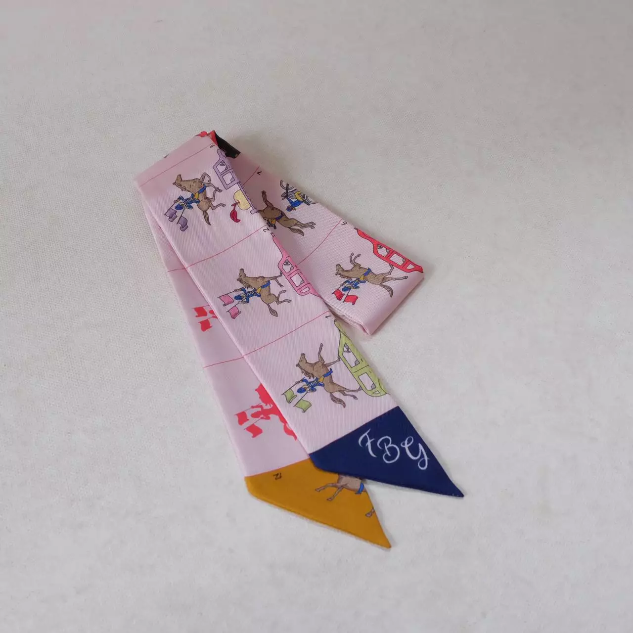 Twilly Hermes Parade Rose Pale/Marine