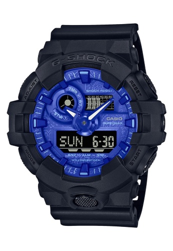 G-shock black Casio G-Shock Men's Analog-Digital Watch GA-700BP-1AA Blue dial with Black Resin Band Sport Watch CF110ACF317E46GS_1