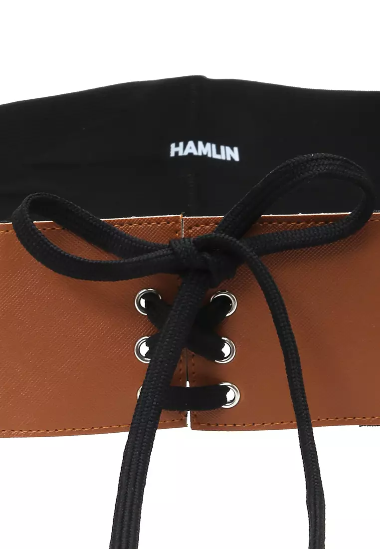 Alexa Ikat Pinggang Wanita Gesper Tali Pita Fashion Belt Material Karet ORIGINAL - Brown