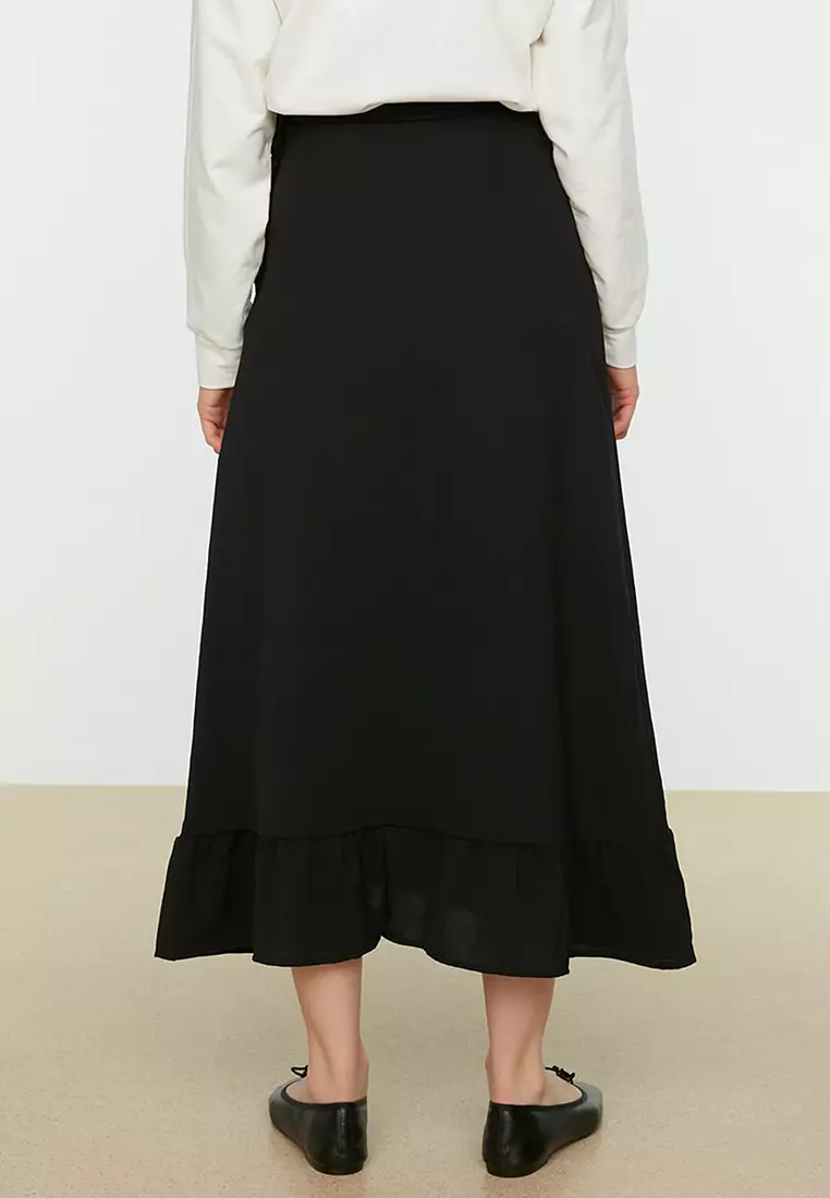 Woven Wrapped Ruffle Skirt