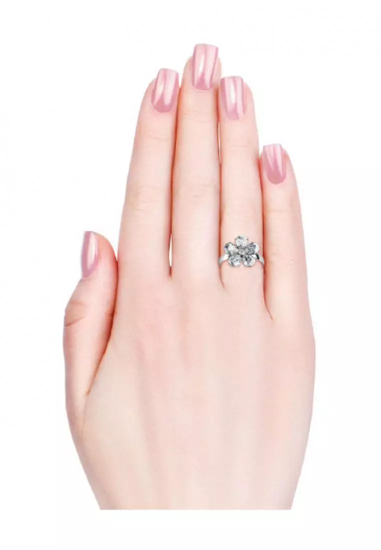 Crystal Petal Ring - Cincin Crystal Swarovski® By Her Jewellery