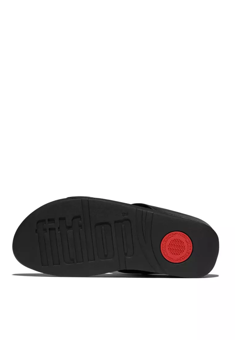 FitFlop FINO Crystal-Jewel H-Bar Slides - Black (E1L-001)
