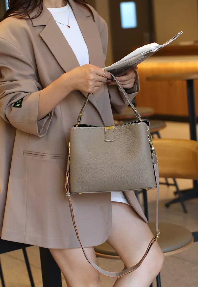Women's Classic Cowhide Leather Crossbody Bags Tote Bags