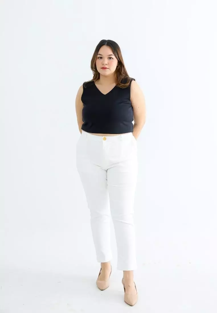 Plus Size Crop Top Tee In Jae Black