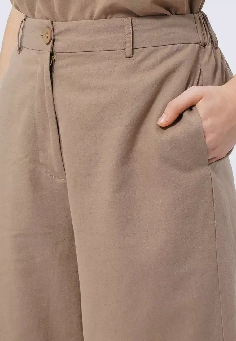 High Waist Wide Leg Loose Pants BROWN